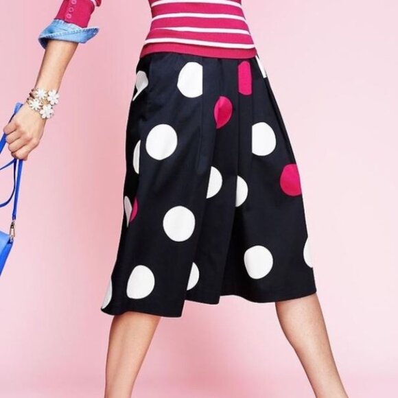 Talbots Dresses & Skirts - Talbots Cotton Polka Dot Skirt with Box Pleats - 4P
